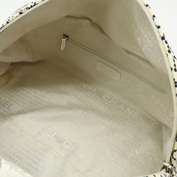 Chanel No.5 Coco Mark Arabesque Mini Boston Bag Canvas Ivory White - Picture 6 of 9